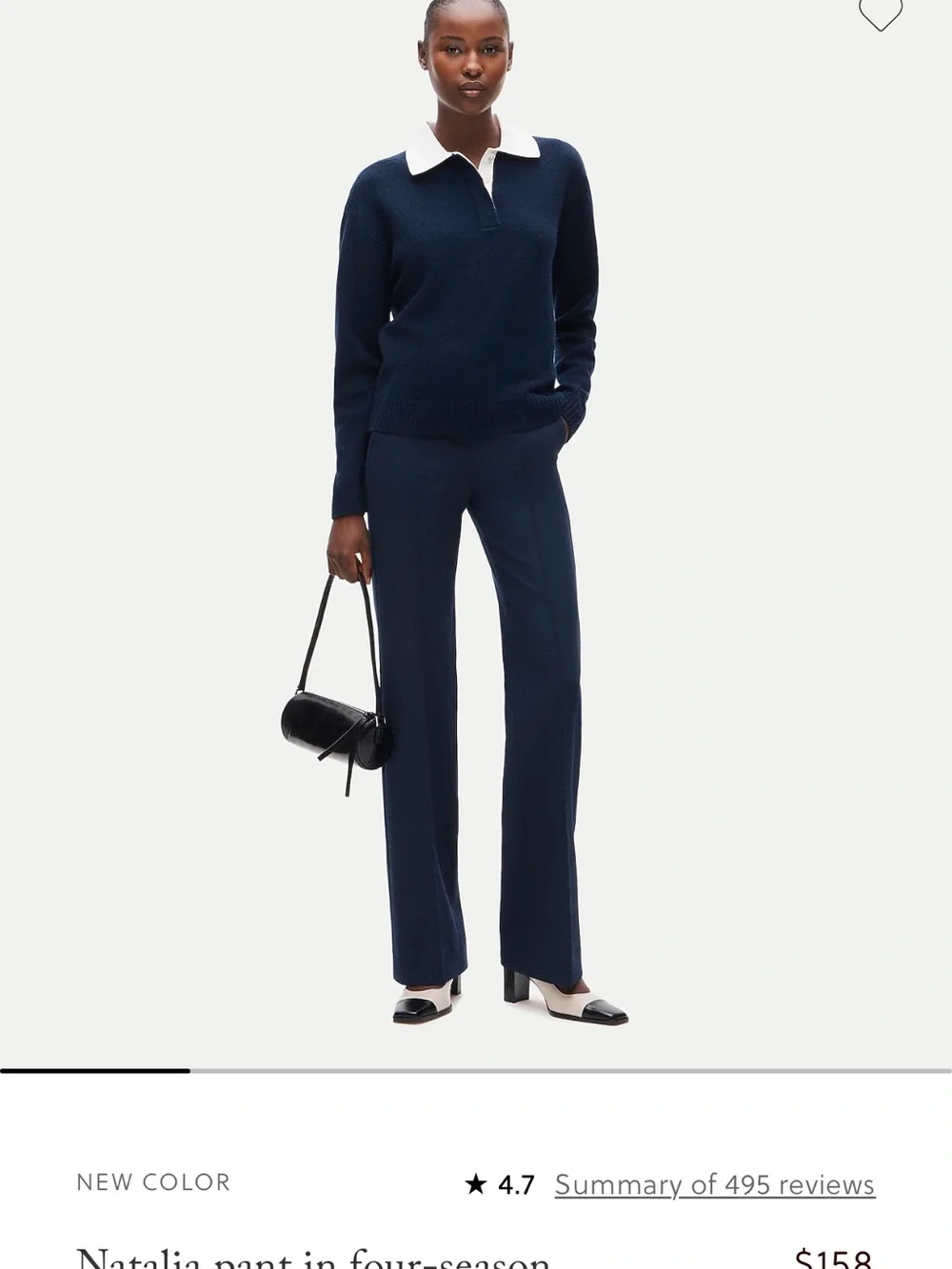J crew Natalia navy straight leg trouser